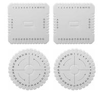4 PCS Macrame Braided Plates, Kumihimo Braiding Disks Set - Round and Square Foam Plates, Weaving Disk Plate for DIY Bracelet Making, Braided Cord String, Handmade Beading Projects