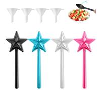 4 PCS Magic Wand Salt and Pepper Shakers,Magic Spice Bottle Set with Funnel,Cute Stars Stick Spice Dispenser with 3 Holes,Magic Fairy Wand Condiment Set for Kitchen Table Decoration Party Gifts