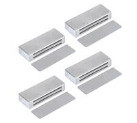 4 Pcs Magnetic Cabinet Door Latches Silver -Free Catch | Hidden Profile, Polished Burr-free Surface, Strong Resistance, Rental-friendly Fitting for Bathroom Vanity and Pet-proofing