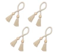 4 Pcs Magnetic Curtain Tie Backs Long Braided Rope Holdbacks Strong Magnetic Curtain Tiebacks for Thin or Thick Home Office Window Drapery