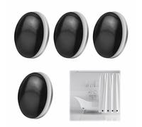 4 Pcs Magnetic Curtain Weights, Black Round Curtain Magnets, Waterproof Magnetic Shower Curtain Clips, Prevent Shower Curtain Liner from Blowing, Suitable for Shower Curtains and Tablecloths