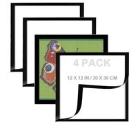 4 Pcs Magnetic Diamond Painting Frame, 30 x 30 cm Self Adhesive Picture Frame, Diamond Art Kits, Frames PVC Magnetic Wall Frames for Home Wall Office Decor, Inner Dimensions 25 x 25 cm