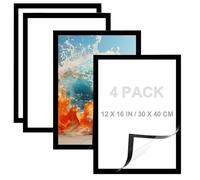 4 Pcs Magnetic Diamond Painting Frame, 30 x 40 cm Self Adhesive Picture Frame, Diamond Art Kits, Frames PVC Magnetic Wall Frames for Home Wall Office Decor, Inner Dimensions 25 x 35 cm