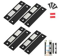 4 Pcs Magnetic Door Lock, Two Installation Methods Screws & Tapes Thin Invisible Cabinet, Wardrobe, Cupboard Catch, Cabinet Magnets for Furniture Closets