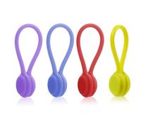 4 pcs Magnetic Needle Minders Silicone Magnetic Fabric Clips, Reusable Silicone Magnetic Cable Ties Twist Ties for Cross-Stitch Needle (Purple + Blue + Red + Yellow)