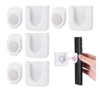 4 Pcs Magnetic Remote Control Holders, Strong Magnet Wall Mounted Remote Holders, No Drill Adhesive Remote Caddies, Multifunctional Wall Organisers for TV, AC, Fan Remotes