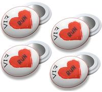 4 Pcs Magnetic Running Bib Clips - Strong Race Number Magnets for Precise and Stable Placement on Technical Clothing, Lightweight Comfort for Marathon, Trail and Triathlon Runners (I Love Run)