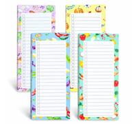 4 Pcs Magnetic Shopping List Pad, Magnetic sheets for Fridge To Do List Pad Grocery List Magnetical Memo Totally 200 Sheets Tear Off Magnet Notepad Grocery List Vegetable Theme for Shopping, Locker