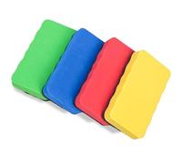 4 Pcs Magnetic Whiteboard Erasers, 4 Colors Heavy Duty White Board Rubbers with Thick Felt Pad, 10.7x5.2cm Erasers for Home Office Classroom