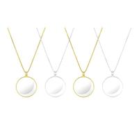 4 Pcs Magnifying Pendants, 5X Monocle Necklaces with 35.4 Chain, Vintage Magnifier Jewelry with 1.65 Lens, Great Gift for Seniors and Nature Lovers