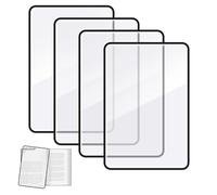 4 Pcs Magnifying Sheet 3X Flat Magnifier Lay on Page Lightweight PVC Handheld Magnifier for Reading Small Prints Books Maps Newspaper Patterns Books (18×12cm)