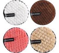 4 Pcs Make Up Remover Pads,Face Halo Makeup Remover Pads,Washable Microfibre Cotton,Eye Makeup Remover Pads,Reusable Large Double Sided Face Pads,for Eyes, Suits All Skin Types