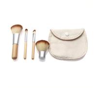 4 Pcs Makeup Brush Set Bamboo Artificial Fiber for Daily Use