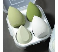 4 Pcs - Makeup Sponge Beauty Blender Set, Ultra-Soft, Seamless Blend, Durable & Bouncy, Multi-Colored Sponges for Dry/Wet Use, Professional Makeup Tool for All Skin Types, SBD120368, Color: Green