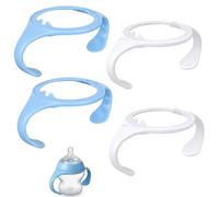4 PCS Mam Bottle Handles, Mam Handles for Bottles, Practical and Comfortable, Essential Bottle Parts for Parents, in White and Blue