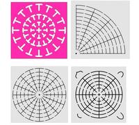 4 Pcs Mandala Stencil Set Dot Painting Tools, Reusable Mandala Stencil Templates with 5 8 16 Segment Guide for Rock Wood Canvas DIY Art Dotting Tools Set