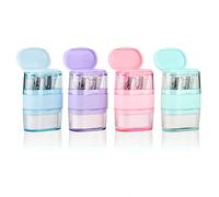 4 PCS Manual Pencil Sharpener with Eraser, Double Hole Multicolored Sharpener with Eraser Fun Stationery Back to School Supplies, Classroom Rewards, and Birthday Party Favors