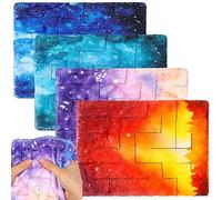 4 Pcs Marble Maze Mat Sensory Fidget Stress Relief Toys Calming Sensory Mat Anxiety Relief Fabric Toys for Teens School Home Reduce Stress(Starry Sky,8.66 x 6.3 in)