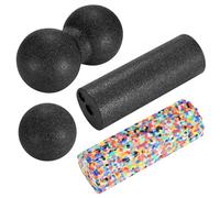 4 Pcs Massage Ball Set, Small Muscle Massage Foam Roller Set, Double Peanut Ball Lacrosse Balls Massages The Fascia, for Back Feet Neck Spine Muscle Rollers