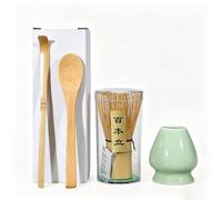 4 PCS Matcha Japanese Ceremony Set, Resin Matcha Whisk, Matcha Whisk, Traditional Scoop, Tea Spoon, Whisk Holder, Traditional Japanese Matcha Tea Making Kit