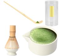 4 Pcs Matcha Whisk Set, Elegant Matcha Tea Set with Whisk and Matcha Bowl, Japanese Matcha Making Set, Matcha Starter Kit, Exquisite Matcha Set for Tea Lovers