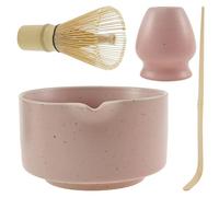 4 Pcs Matcha Whisk Set Matcha Tea Set Matcha Bowl and Whisk Bamboo Scoop Whisk Holder 500ml Ceramic Bowl with Pouring Spout Reusable Matcha Making Kit for Tea Drinking (C)