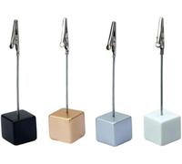 4 Pcs Memo Clip Holders Stand with Alligator Clasp Pictures Card Paper Note Clip for Office Home Use, Paper Stand for Desk, Office Memo Holders Desk Accessories