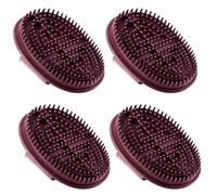 4 PCS Meridian Brush Massage Brush Set, Brown Durable Massage Brushs for Belly with Soft Fur, Aesthetically Pleasing Suitable for Relaxing The Neck Back Waist Shoulders Legs Feet