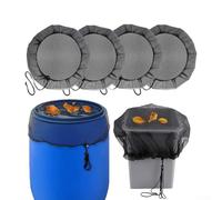 4 Pcs Mesh Cover for Rain Barrels Water Butt Net - 95 cm Adjustable Rain Butt Net with Drawstring Keeps Insects and Debris Out