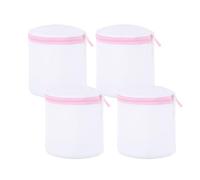 4 Pcs Mesh Laundry Bags Set, Bra Laundry Bags with Zips, Reuse Bra Wash Bags for Washing Machine, Mesh Wash Bags for Delicates Blouse, Bras, Hosiery, Underwears, Socks (Pink)