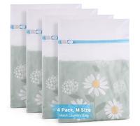 4 Pcs Mesh Laundry Bags Set for Delicates with AUTO-Lock Zipper, Lingerie Bags for Washing Delicates, Laundry Bags Mesh Wash Bags, Delicates Laundry Bag for Jeans,Blouse,Stocking,Bra(Medium,12" x 16")