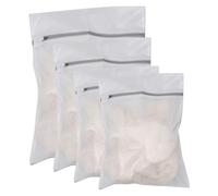 4 PCS Mesh Laundry Wash Bag with Zips,40X30/50X40cm Washing Machine Wash Bags,Delicates Reusable Laundry Wash Bag for Clothes Socks Underwear Bra Blouse Sweater Coat Lingerie Travel Organizer