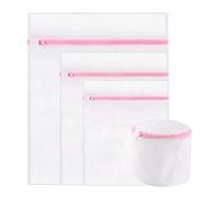 4 PCS Mesh Laundry Wash Bags, Mesh Laundry Bag For Delicates With Zipper, Washing Bag For Socks, Laundry Bag For Underwear, Tshirts, Swimsuit, Baby Clothes, Socks, Bra (60x50cm/50x40cm/40x30cm)