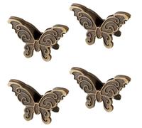 4 Pcs Metal Butterfly Paper Clips Book Clips Vintage Journal Notebook Accessories Decorative Clips for Office Home DIY School Stationery Bronze