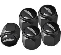 4 Pcs Metal Car Tyre Valve Caps Cover for Aston Martin DB6, Dust Caps Leak Proof Car Tire Screw On Easy Grip Corrosion Resistant,Black