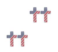 4 Pcs Metal Crucifix Auto Emblem Sticker, Patriotic Vehicle | Matte Alloy Finish, Weather Resistant Attachment, Faith Inspired Styling, Suited to Sedan, Rv Hoods