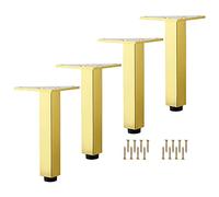 4 Pcs Metal Furniture Legs Gold & Black Modern Sofa Coffee Table Bed Cabinet Replacement Feet Easy Install 20cm (7.9in) with Screws DIY Home Upgrade