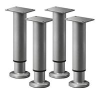 4 PCS Metal Furniture Legs, Heavy Duty Replacement Support Feet, Screwed Or Self-Adhesive Adjustable Cabinet Legs for Bed Furniture Office Furniture Sofa Metalli(Grey,72cm-110cm)