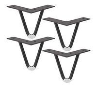4 Pcs Metal Hairpin Legs For Furniture Black/Gold Table Legs 40Cm Non-Slip Support Feet For Sofa Coffee Table Tv Cabinet Cupboard Replacement (Black-40Cm(15.7In))