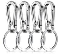 4 PCS Metal Keychain, Carabiner Clip Keyring, Key Ring Chain Clips, Hook Holder Organizer for Keys, Purses & Bags(47x22mm)