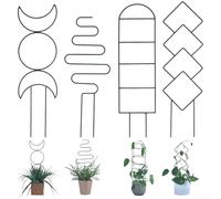 4 Pcs Metal Moon Phase Plant Trellis 33x11cm Geometric Set for
