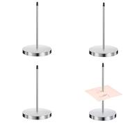 4 Pcs Metal Receipt Spike,Metal Straight Rod Ticket Spike with Round Base,Receipt Holder for Restaurant Kitchen Office Hotel(Silver)