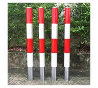 4 Pcs Metal Security Posts for Driveways - Buried Safety Bollards, Traffic Control Road Piles, Warning Barriers, Standard Garage Road Cones