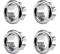 4 Pcs Metal Sink Overflow Caps - Brass Insert in Hole Round Caps Chrome, Bathroom Sink Drains, for Home, Sink, Bathroom, Kitchen
