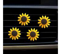4 Pcs Metal Sunflower Car Air Vent Clips - Auto Freshener Clips with Car Outlet Perfume Function
