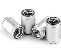 4 Pcs Metal Tyre Valve Caps for Mazda 2 CX9 CX5 CX30 CX3 CX7, Tire Valve Stem Caps Car Dust Caps Airtight Seal Screw-On Easy to Operation,Silver