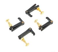 4 Pcs Metal Violin Fine Tuners with Black String Adjusters for 4/4 and 3/4 Violins, Precision Tuning Hardware for Student and Professi