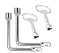 4 Pcs Meter Box Key Set, Gas Meter Box Key, Garbage Bin Keys, Gas Keys, Triangle Key for UK Gas, Water, and Electric Utility Boxes (Silver)