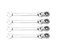 4 Pcs Metric Swivel Head Ratchet Wrench Double End Combination Spanner Labor Saving Flexible Spline Gear Ratcheting Metric Tool (6mm)