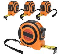4 Pcs Metric Tape Measure High Precision Measuring Tape with Thumb Lock Retractable Measurement Tool Self-Locking Tape Measure Inch Measuring Tape Easy Read and Carry for Engineer (7.5 M)